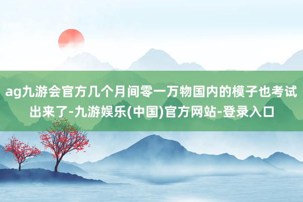 ag九游会官方几个月间零一万物国内的模子也考试出来了-九游娱乐(中国)官方网站-登录入口