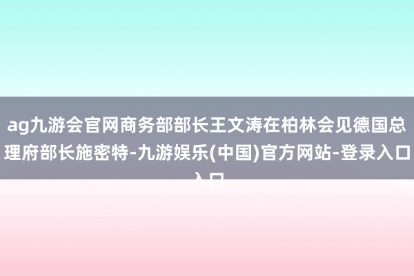 ag九游会官网商务部部长王文涛在柏林会见德国总理府部长施密特-九游娱乐(中国)官方网站-登录入口